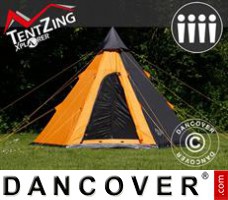 Campingtält, TentZing®, 4 personer, Orange/Mörkgrå