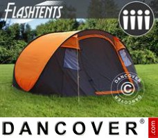 Campingtält, FlashTents®, 4 personer, Orange/Mörkgrå